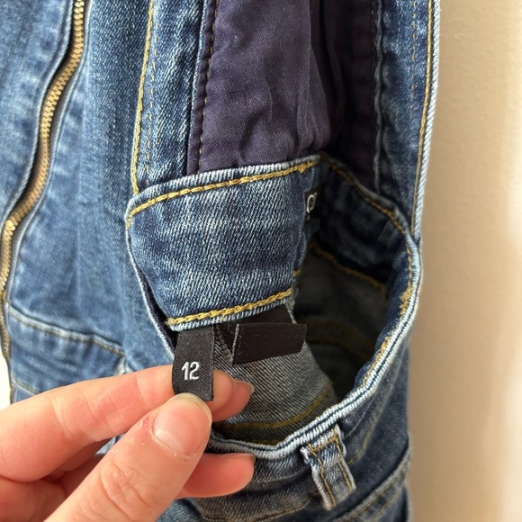 🎉4/30$🎉 Guess Denim Zip-Front Dress Overall - Size 12 (Fits XS) - Picture 4 of 9